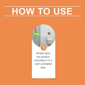 Étape 1 instruction pour placer la boîte de désodorisant dans une salle de bain.
