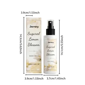 Detailed dimensions of Jarrary Sugared Lemon Blossom Room Spray bottle and packaging box