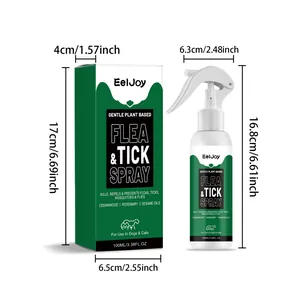 Dimensions détaillées du spray anti-puces et tiques EelJoy pour chats et chiens