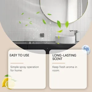 Long-lasting lemon scent air freshener spray for a consistently fresh home environment.