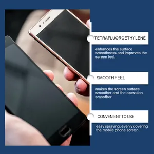 Detail view of mobile phone screen liquid coating spray benefits for smooth feel