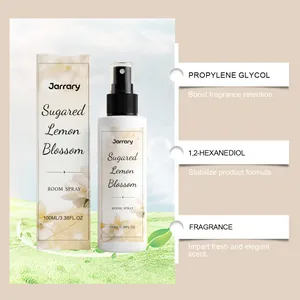 Detail view showing ingredient benefits for Jarrary Sugared Lemon Blossom room spray
