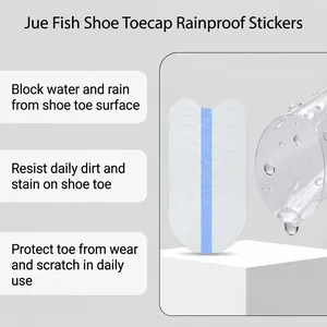 Detalle de pegatinas impermeables transparentes para puntera de zapato