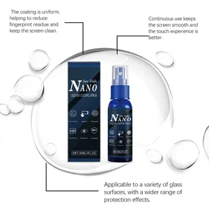 Macro view of Jue Fish Nano liquid coating spray bottle and packaging with feature details