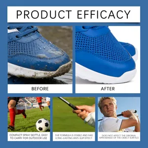 Display dettagliato dell'efficacia dello spray antiscivolo per articoli sportivi