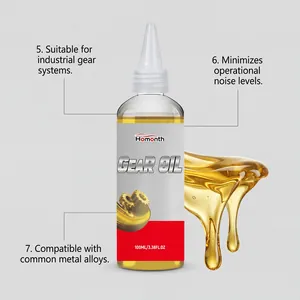 Olio per ingranaggi industriali in flacone da 100ml con texture lubrificante densa
