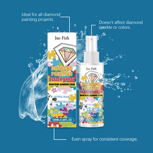 Detalle del spray sellador Jue Fish 100ml para pintura de diamante con efecto agua
