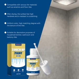 Pintura de retoque para azulejos blancos con aplicador de pincel para cocina y baño