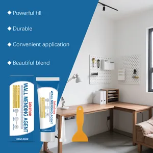 Wall mending agent kit with scraper and nozzle for repairing wall cracks and peeling