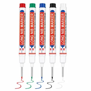 Long Nib Deep Hole Marker Waterproof Quick Dry Pen For Woodworking Metal Industrial Marking Deep Gap Positioning Marker Pen
