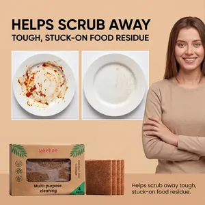Juego de estropajos de fibra de coco natural para limpieza eficaz de cocina multiuso