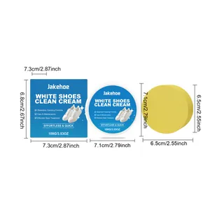 Dimensions of Jakehoe white shoes cleaning cream kit with sponge included