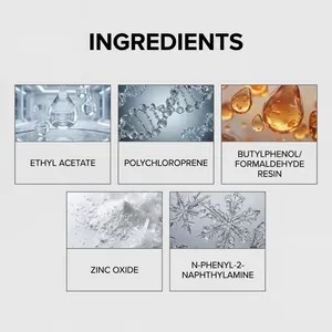 Dettaglio degli ingredienti che mostra i componenti chimici della colla per stampa 3D