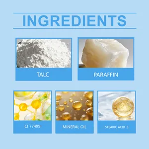Detaillierte Inhaltsstoffliste für Profi-Make-up-Stifte mit Mineralöl und Paraffin-Wachs.