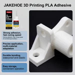 Dettaglio del forte legame dell'adesivo PLA Jakehoe per stampa 3D su parti bianche