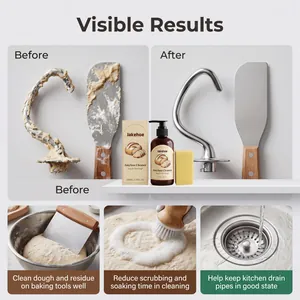 Jakehoe sourdough dough cleaner showing before and after cleaning results
