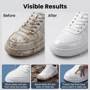 Comparación de resultados del protector impermeable para puntera de zapato antes y después