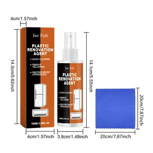 Kit agente rinnovamento plastica Jue Fish con flacone spray e panno dimensioni