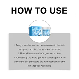 Detailed step-by-step instructions on how to use Jue Fish multi-purpose laundry paste