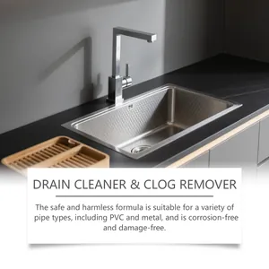 Effective and safe drain cleaner formula suitable for all PVC and metal kitchen pipes