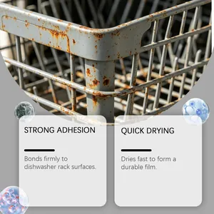 Detail of dishwasher rack repair glue showing strong adhesion and quick drying features.