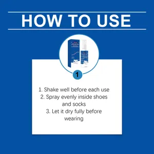 Grafikanleitung mit drei Schritten zur effektiven Anwendung von Schuh-Deodorant-Spray