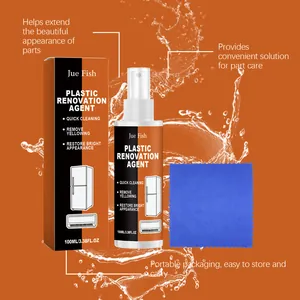Kit agente rinnovatore plastica Jue Fish con spray da 100 ml e panno per pulizia
