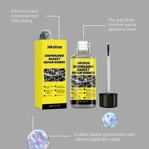 Detailed view of Jakehoe dishwasher basket repair rubber with gray finish and brush