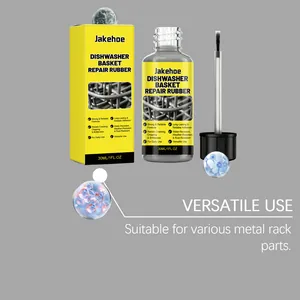Jakehoe dishwasher basket repair rubber for metal rack parts, 30ml bottle with brush.