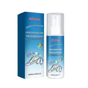 JAKEHOE 100ml Shoe Deodorant Spray Green Tea Scent Anti-Bacterial Odor Neutralizer For Sneakers Socks Foot Refreshing Spray