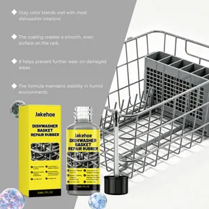 Grey dishwasher basket repair rubber with brush applicator for rack restoration