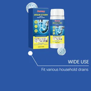 Detailed view of Jarrary drain cleaner packaging showing foaming cleaning features