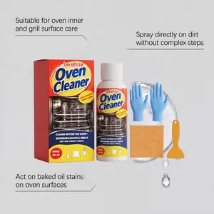 JAKEHOE professional oven cleaner spray kit including gloves and cloth for grease removal