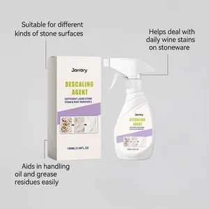 Detail view of Jarrary 100ml descaling spray and box for stone surface cleaning