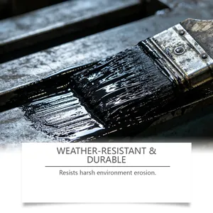 Nahaufnahme von schwarzer Rostschutzfarbe mit wetterfester und langlebiger Textur