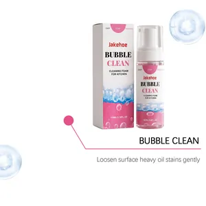 Vue détaillée du nettoyant mousse de cuisine Jakehoe Bubble Clean et de son emballage