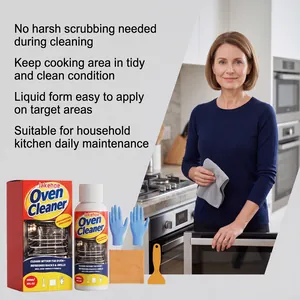 JAKEHOE oven cleaner spray kit with gloves and tools for kitchen grease removal