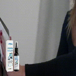 Jakehoe screen cleaner spray bottle and packaging box shown with electronic device detail