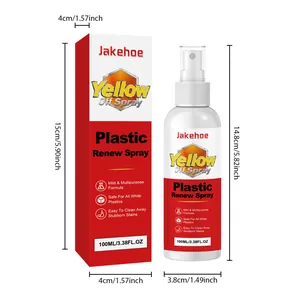 Dimensions du spray de rénovation plastique Jakehoe 100ml pour nettoyer les taches.