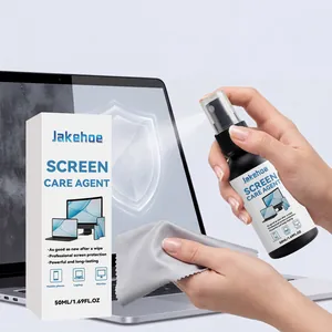 JAKEHOE Screen Cleaner Spray Anti-Static Streak-Free Quick Dry Gentle Formula For Phone Laptop Computer Monitor Cleaning Kit