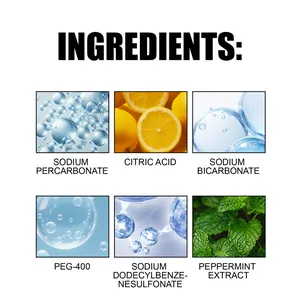 Detailed ingredient list for ice maker cleaning tablets with mint extract