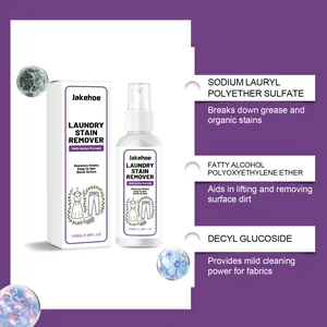 Detail of Jakehoe laundry stain remover ingredients like Sodium Lauryl Polyether Sulfate
