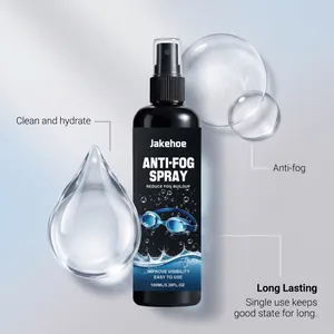 Detail view of Jakehoe anti-fog spray bottle with clear water drop and bubble effects