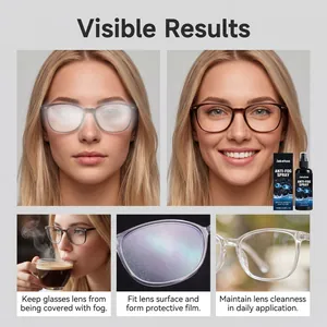 Comparison showing the effective use of Jakehoe anti-fog spray on glasses for clear vision.