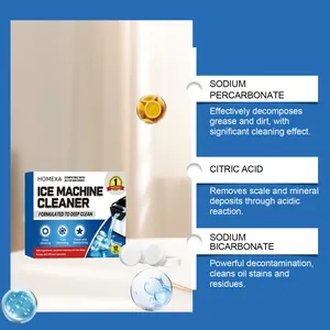 Detailed view of Homexa ice machine cleaner tablets with effective cleaning ingredients