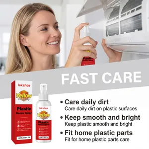 Détail du spray de rénovation plastique appliqué sur un climatiseur domestique