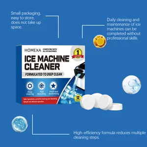 Professional ice machine cleaner tablets for deep cleaning and descaling 12 count pack
