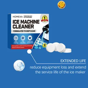 White effervescent cleaning tablets for ice makers to extend machine service life