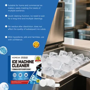 HOMEXA deep cleaning ice machine cleaner tablets 12-pack for commercial and home use
