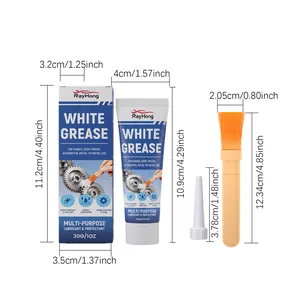 Detailed dimensions of RayHong 30g multi-purpose white grease lubricant set with brush